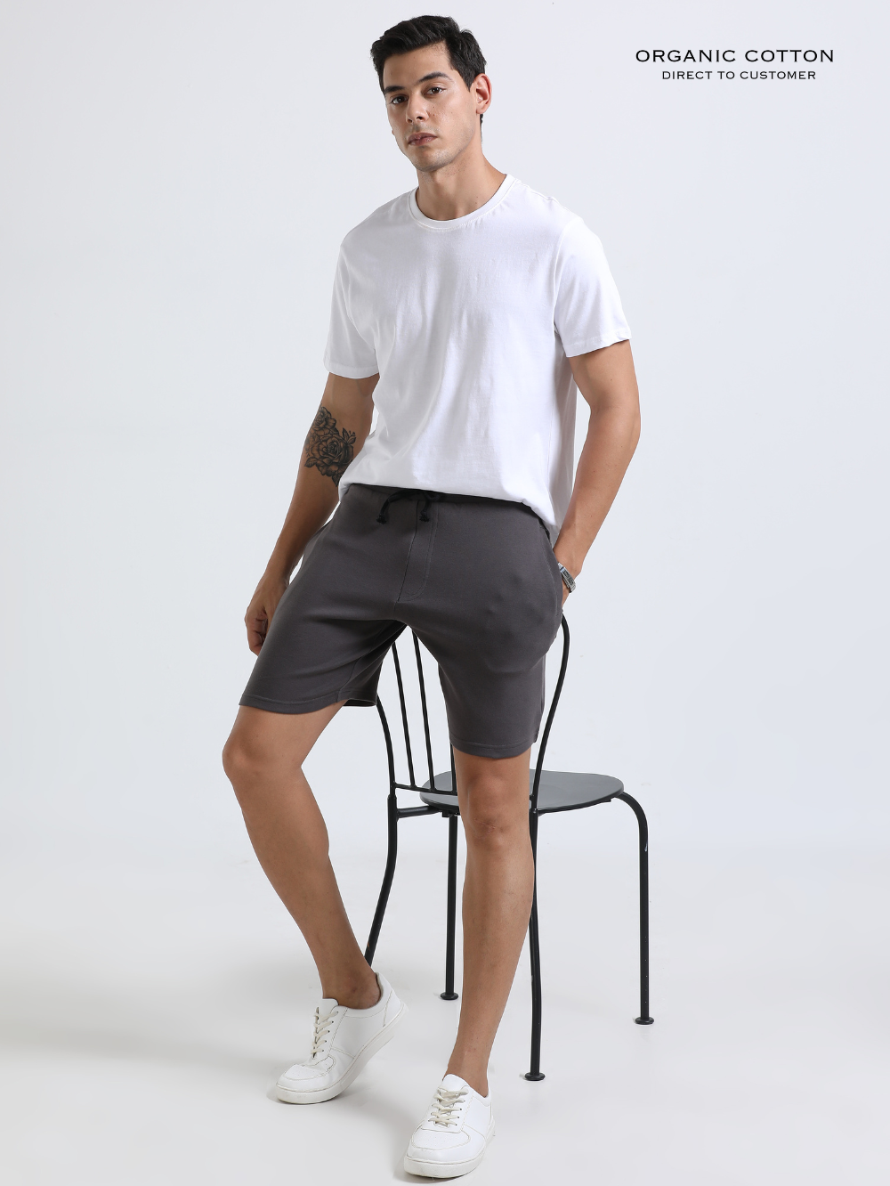 Dark Grey Organic Cotton Mens Shorts