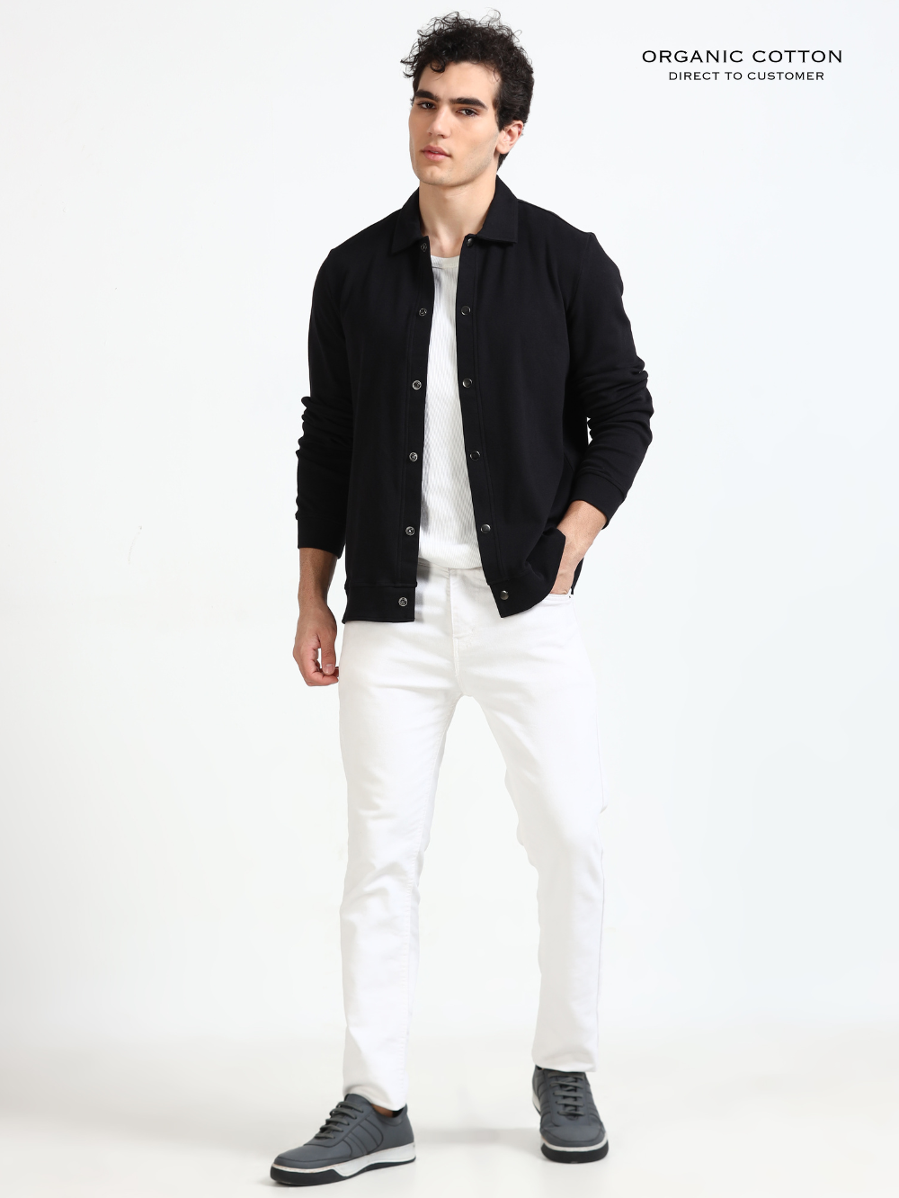 Black Mens Organic Cotton Overshirt