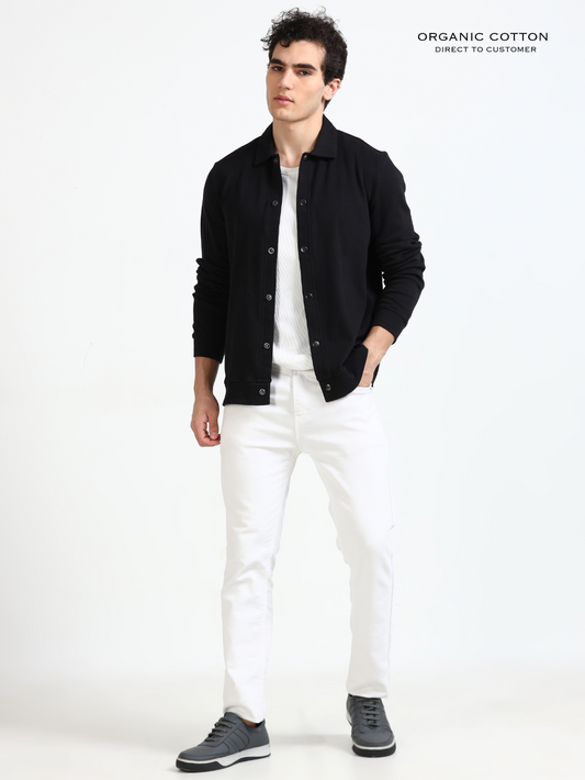Black Mens Organic Cotton Overshirt