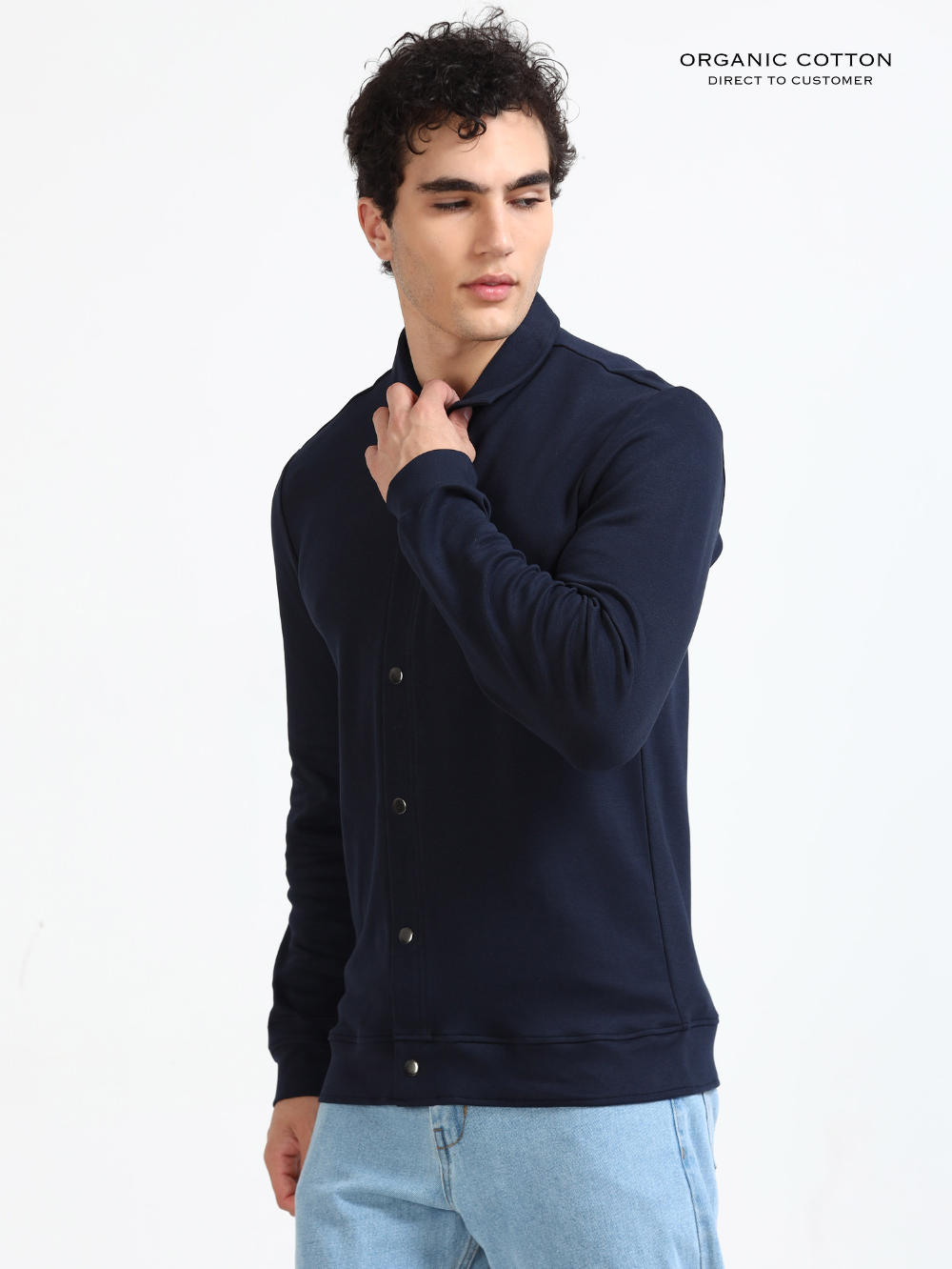 Navy Mens Organic Cotton Overshirt
