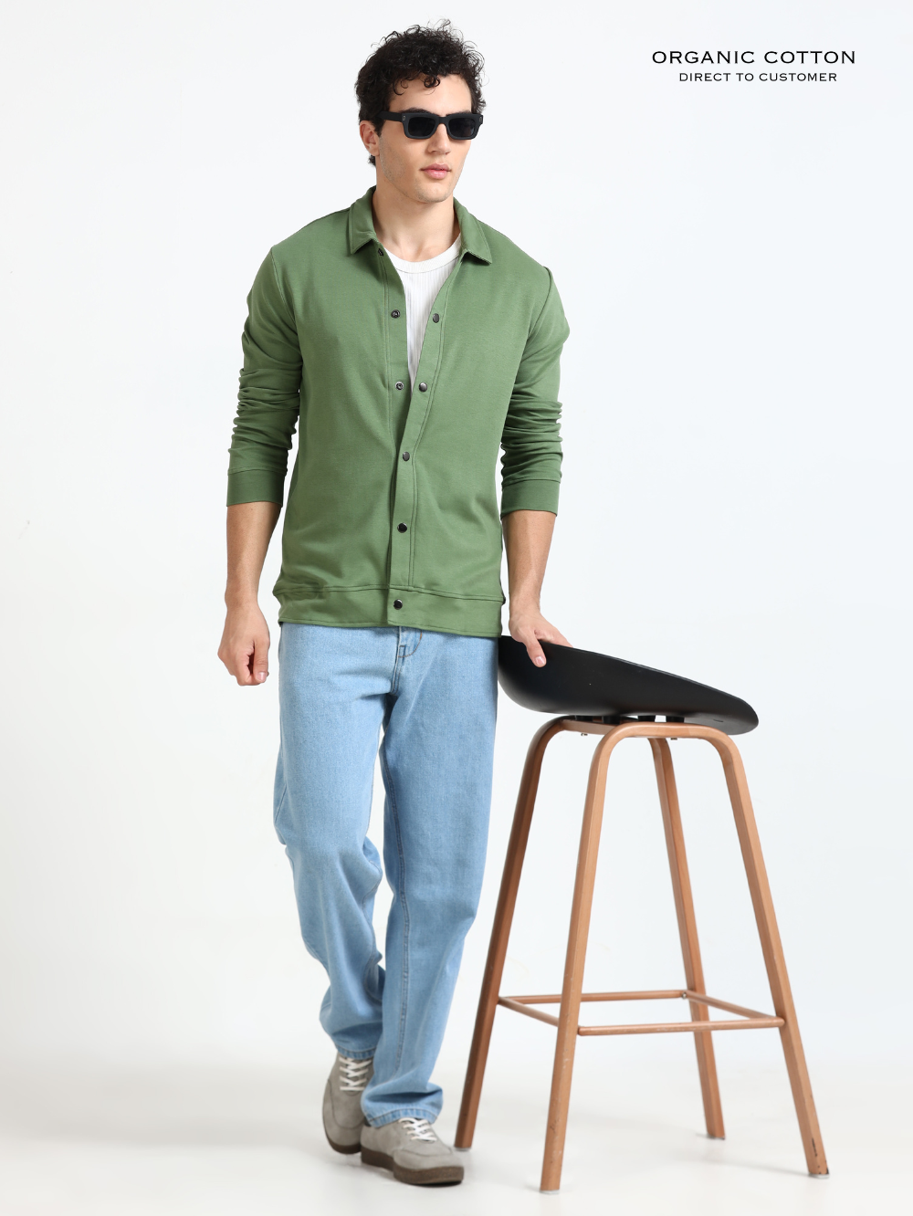 Vineyard Green Mens Organic Cotton Overshirt