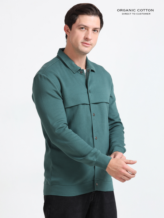 Bristo Green Mens Organic Cotton Overshirt