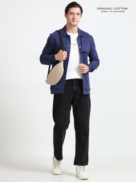 Medeival Blue Mens Organic Cotton Overshirt