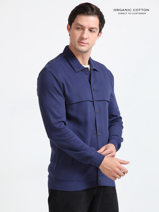 Medeival Blue Mens Organic Cotton Overshirt