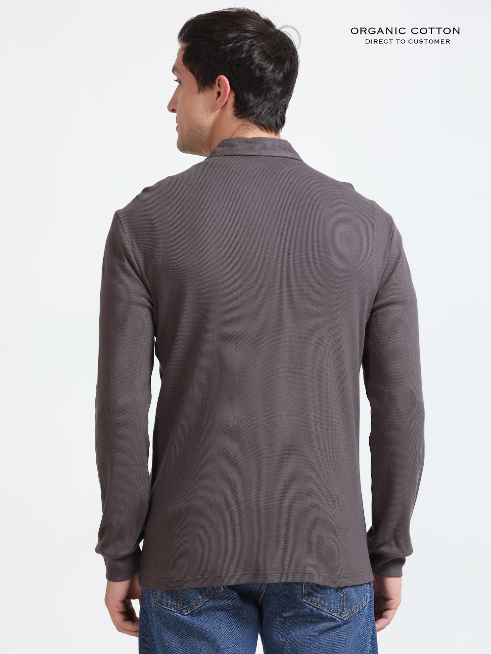 Dark Grey Men’s Organic Cotton Ribbed Overshirt