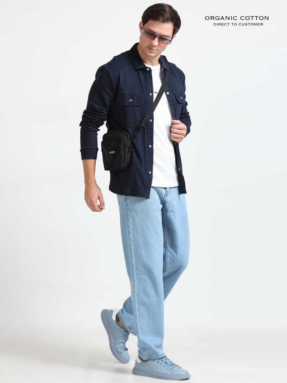 Navy Men’s Organic Cotton Ribbed Overshirt