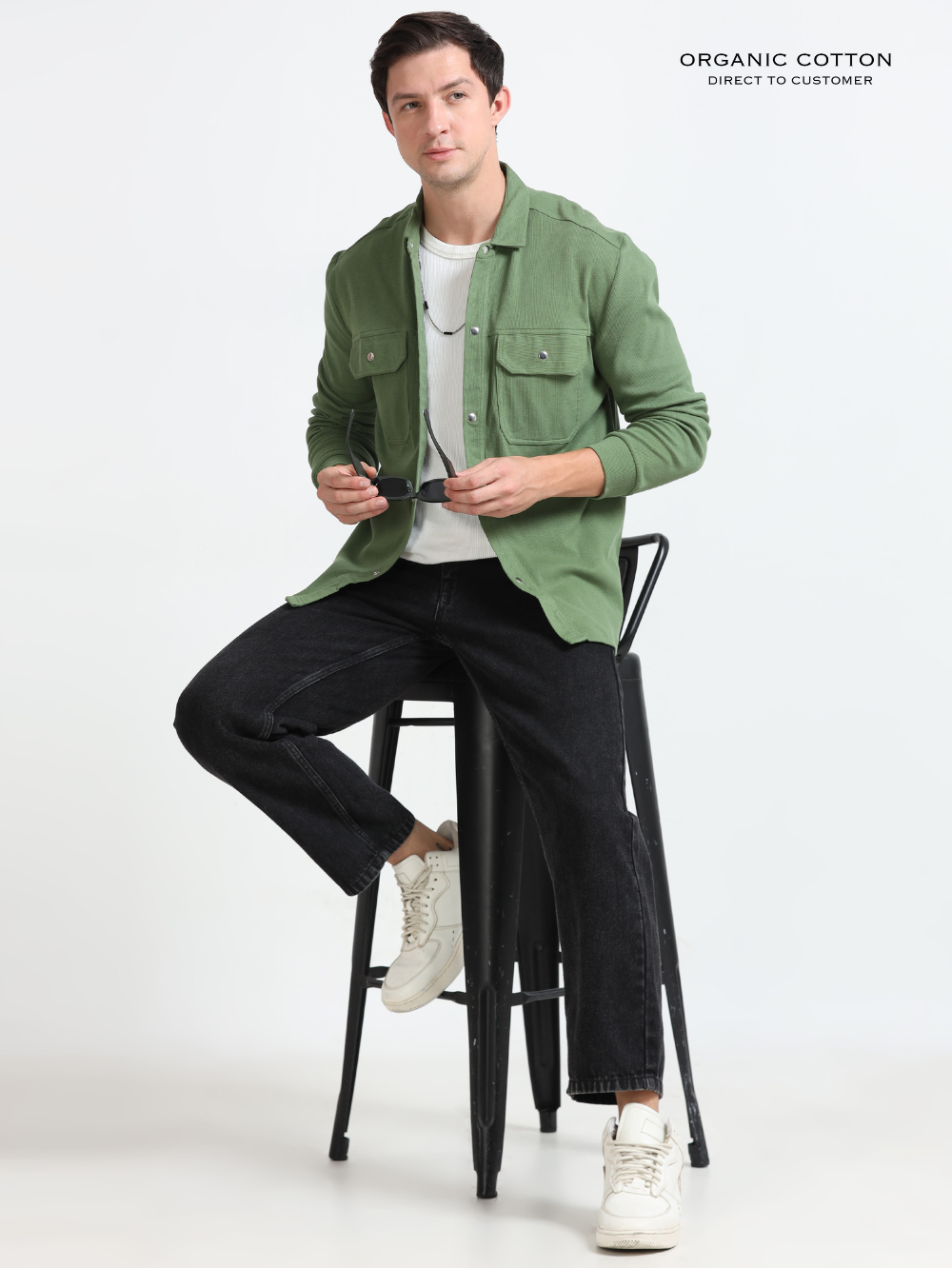 Vineyard Green Men’s Organic Cotton Ribbed Overshirt
