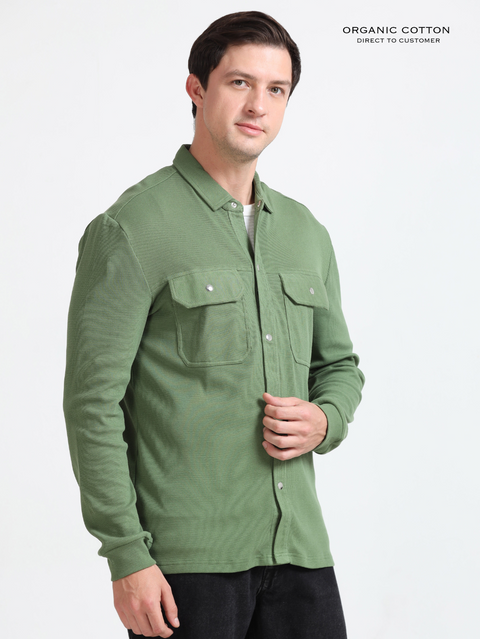 Vineyard Green Men’s Organic Cotton Ribbed Overshirt