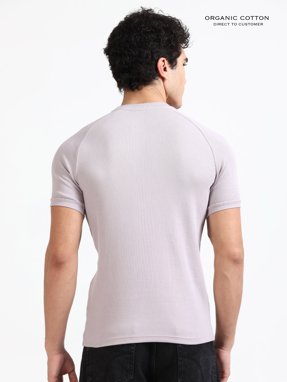 Gull Grey Organic Cotton Raglon T-Shirt for Men