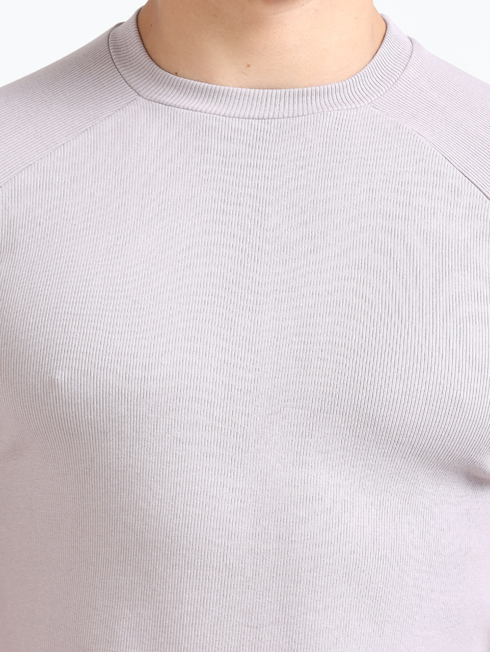 Gull Grey Organic Cotton Raglon T-Shirt for Men