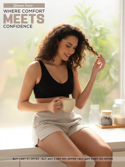 Light Grey Organic Cotton Short Boxer for Womens - Pack of 1