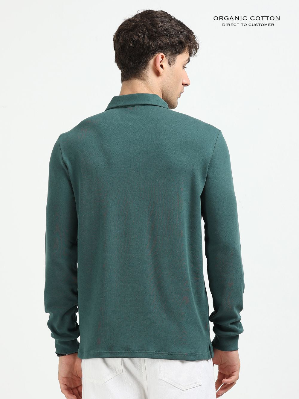 Dark Green Men’s Organic Cotton Stretch Zip Polo