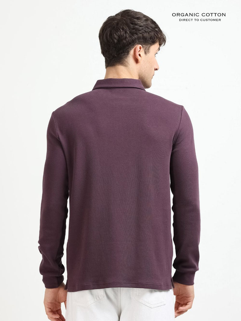 Wine Men’s Organic Cotton Stretch Zip Polo
