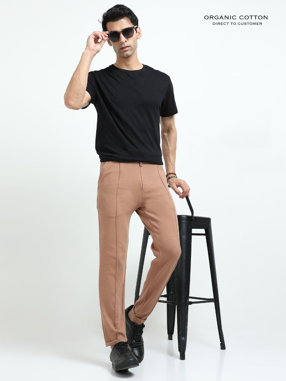 Brown Mens Organic Cotton Tapered Track Pant