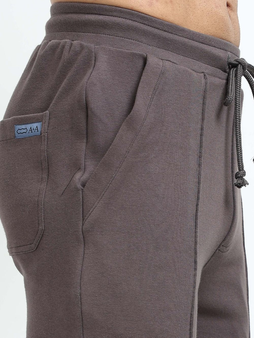 Dark Grey Mens Organic Cotton Tapered Track Pant