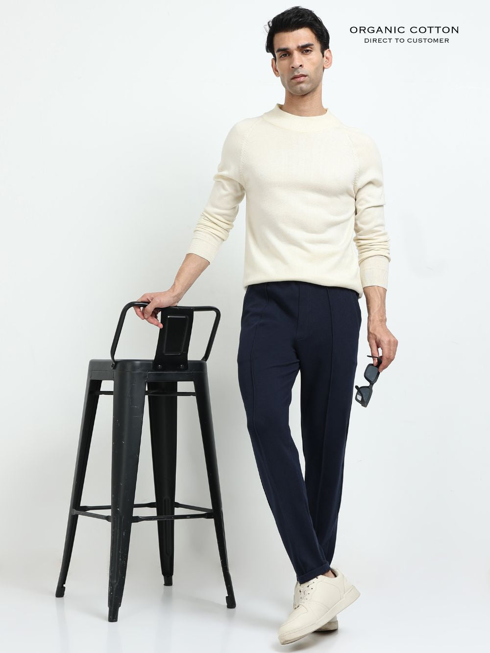 Navy Mens Organic Cotton Tapered Track Pant