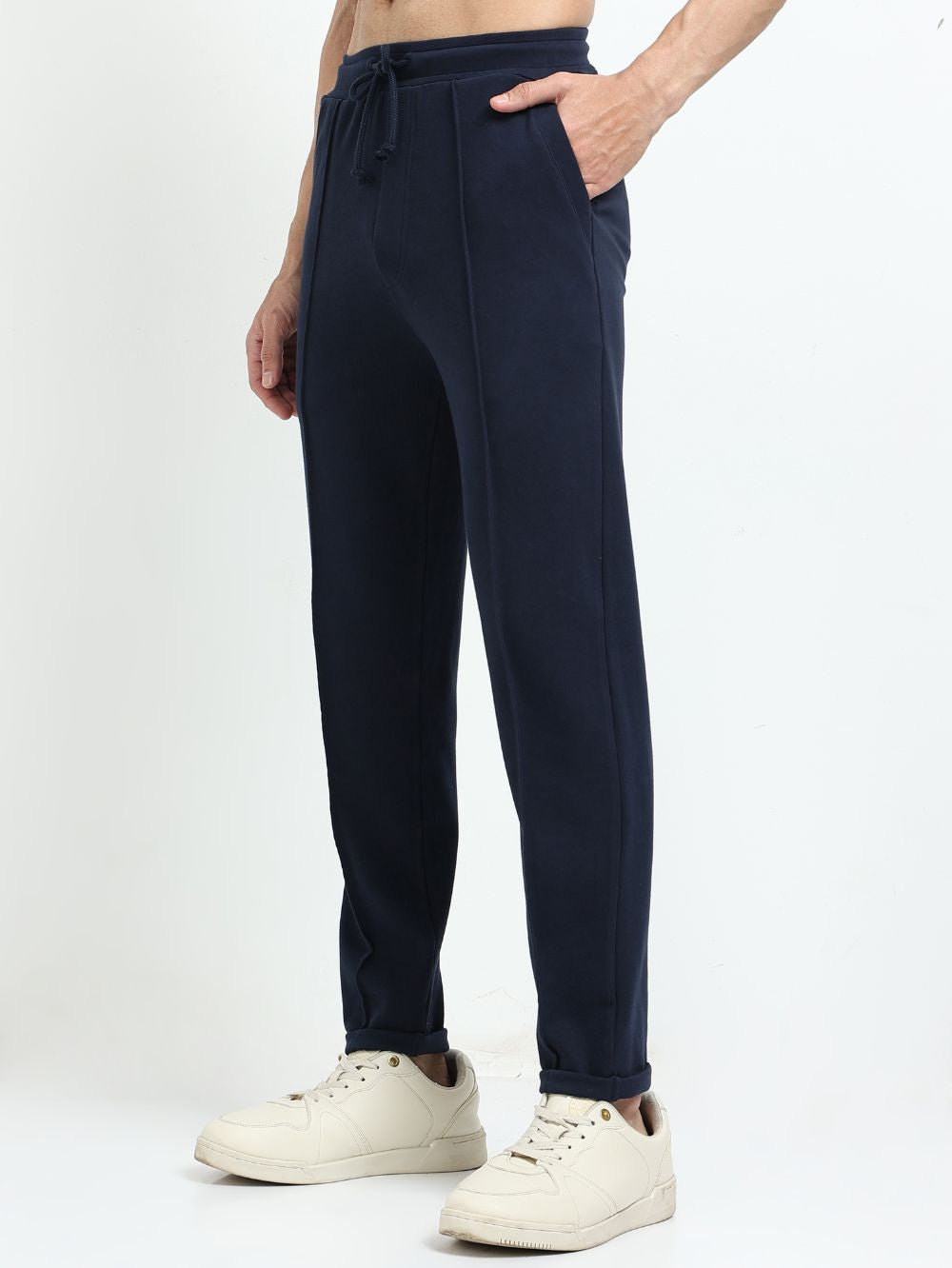 Navy Mens Organic Cotton Tapered Track Pant