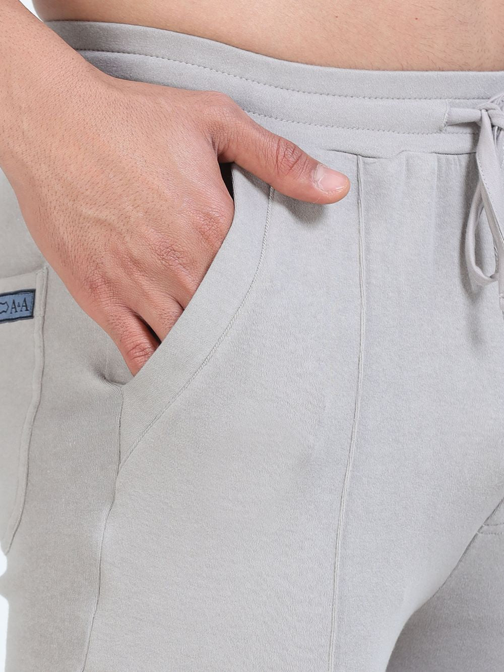 Silver Grey Mens Organic Cotton Tapered Track Pant