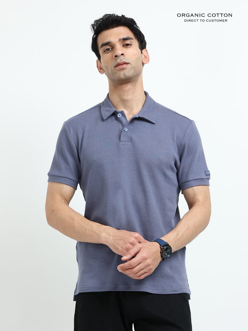Organic Cotton Polo T-Shirt Button for Men