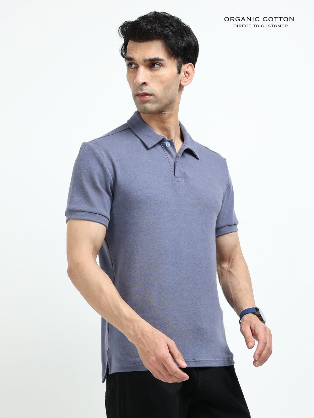 Organic Cotton Polo T-Shirt Button for Men
