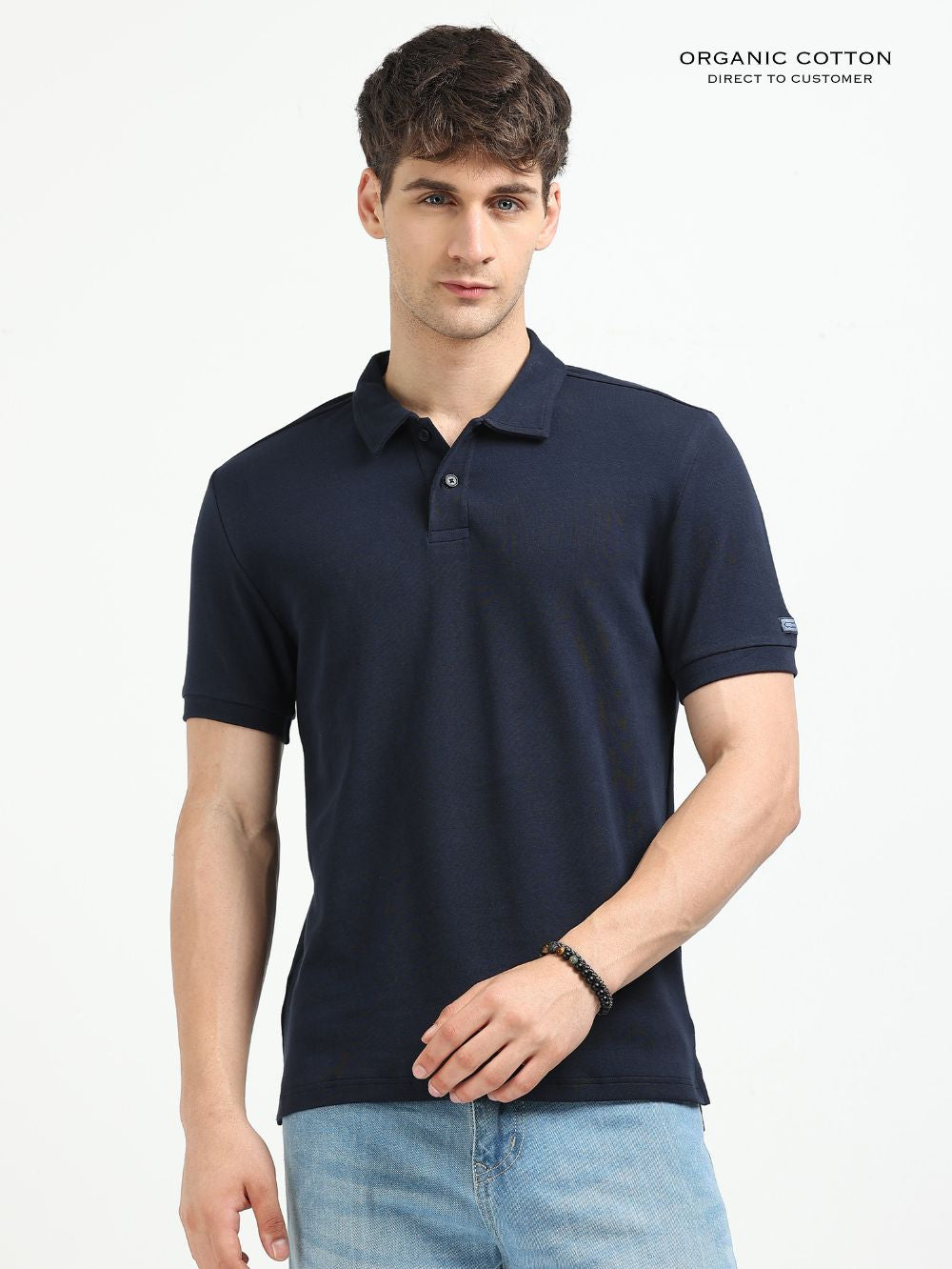 Organic Cotton Polo T-Shirt Button for Men