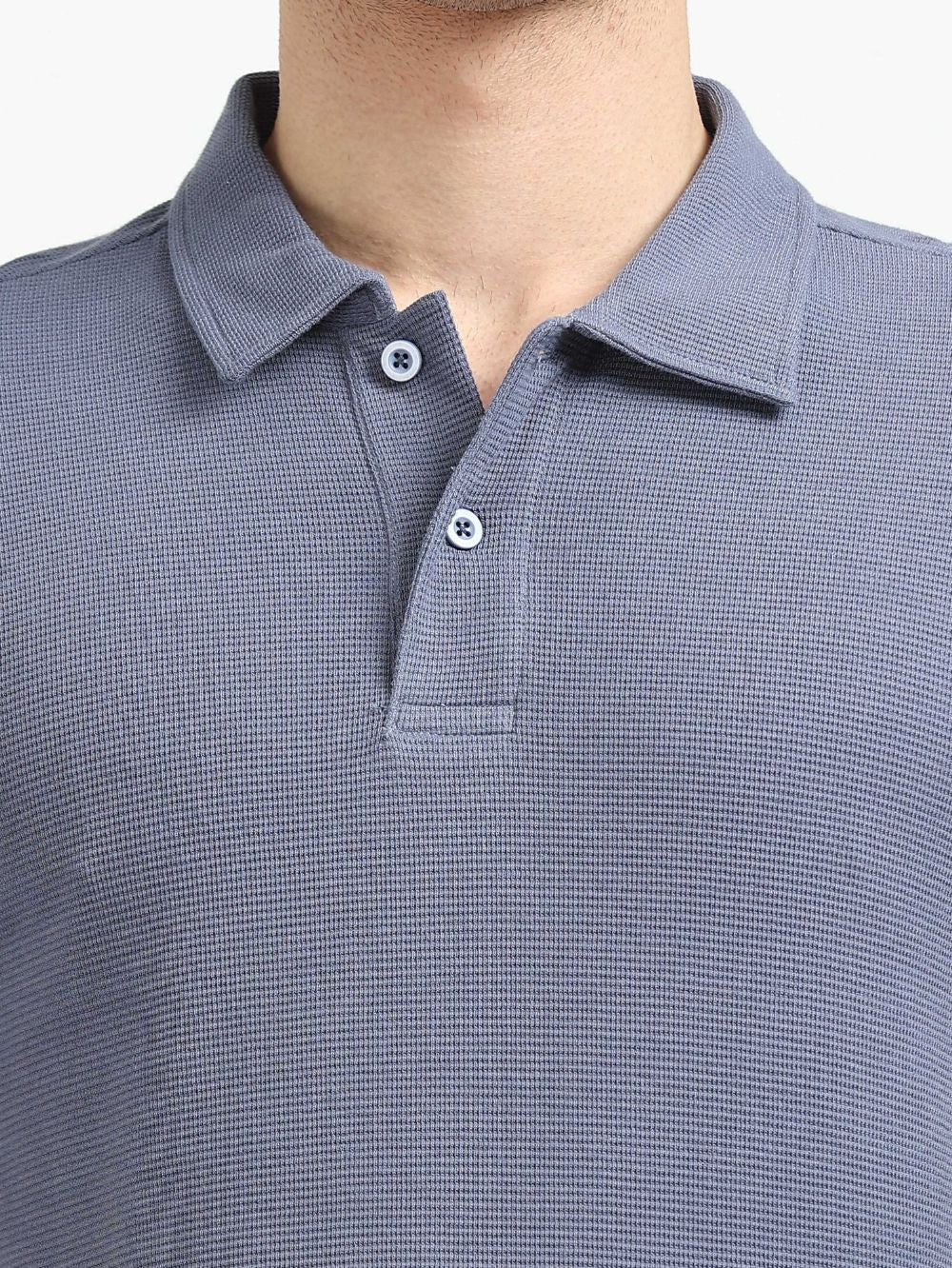 Organic Cotton Waffle Polo T-shirt for Mens