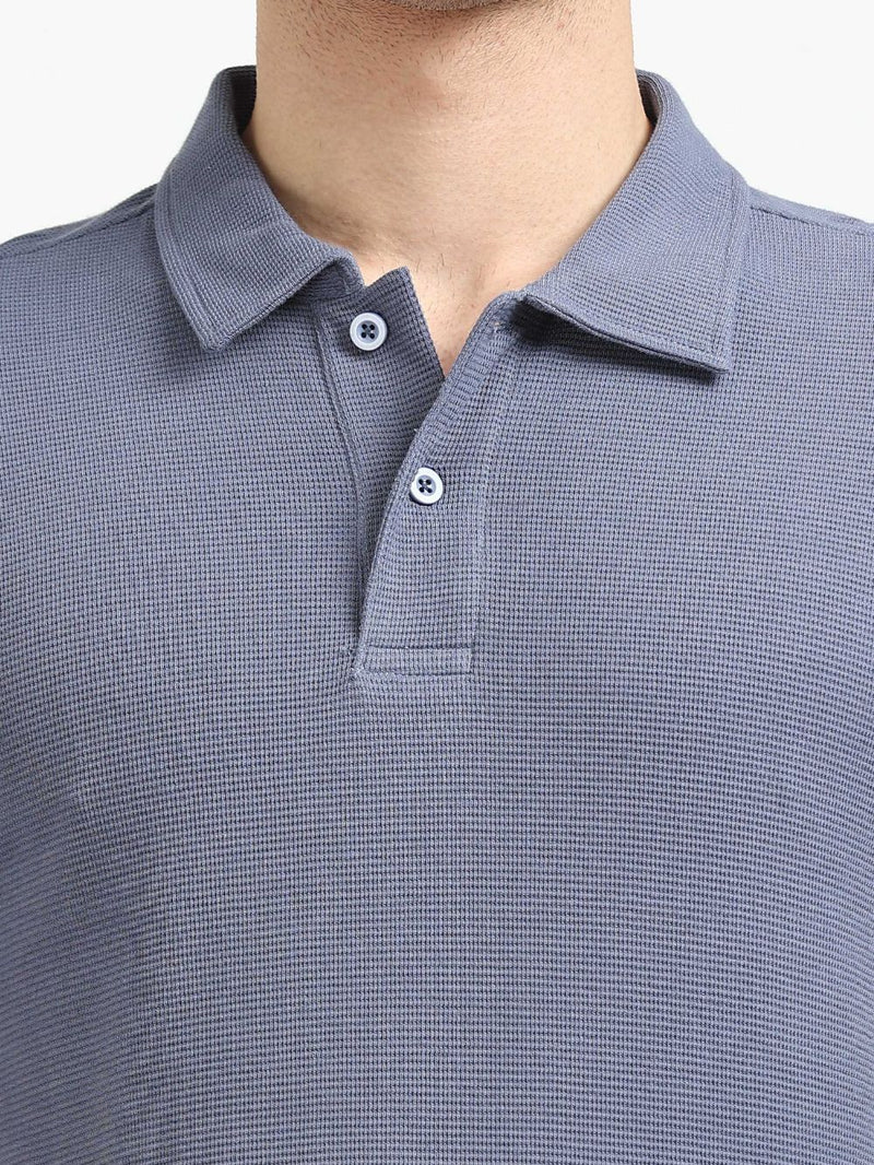 Organic Cotton Waffle Polo T-shirt for Mens