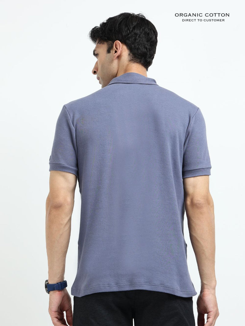 Organic Cotton Zipper Polo T-Shirt for Men