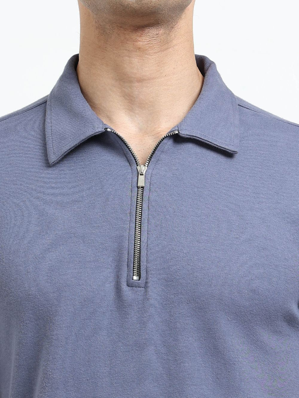 Organic Cotton Zipper Polo T-Shirt for Men