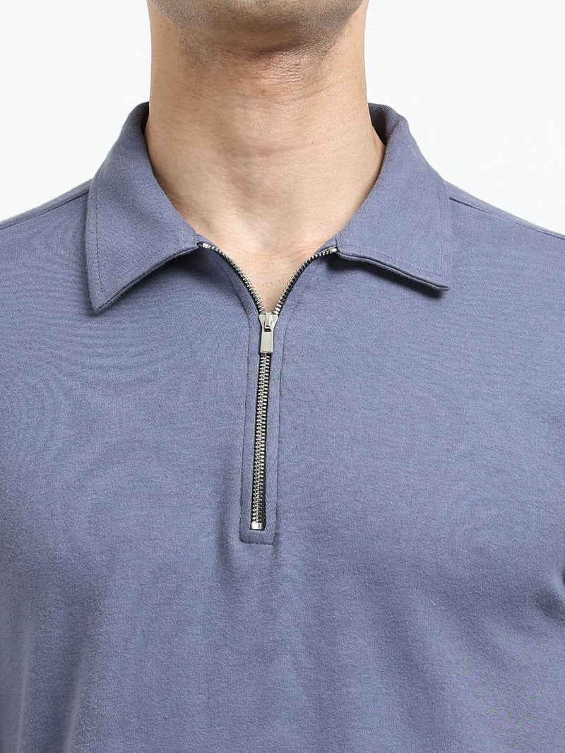 Organic Cotton Zipper Polo T-Shirt for Men