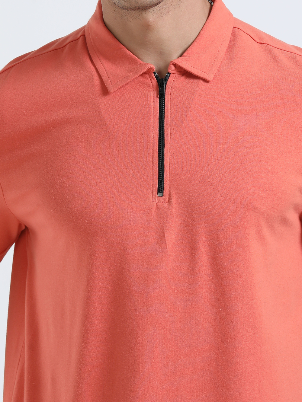 Flamingo Organic Cotton Zipper Polo T-Shirt for Men