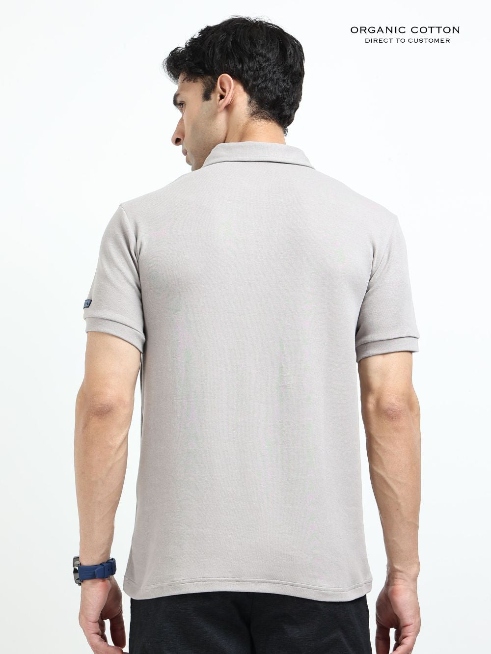 Organic Cotton Zipper Polo T-Shirt for Men