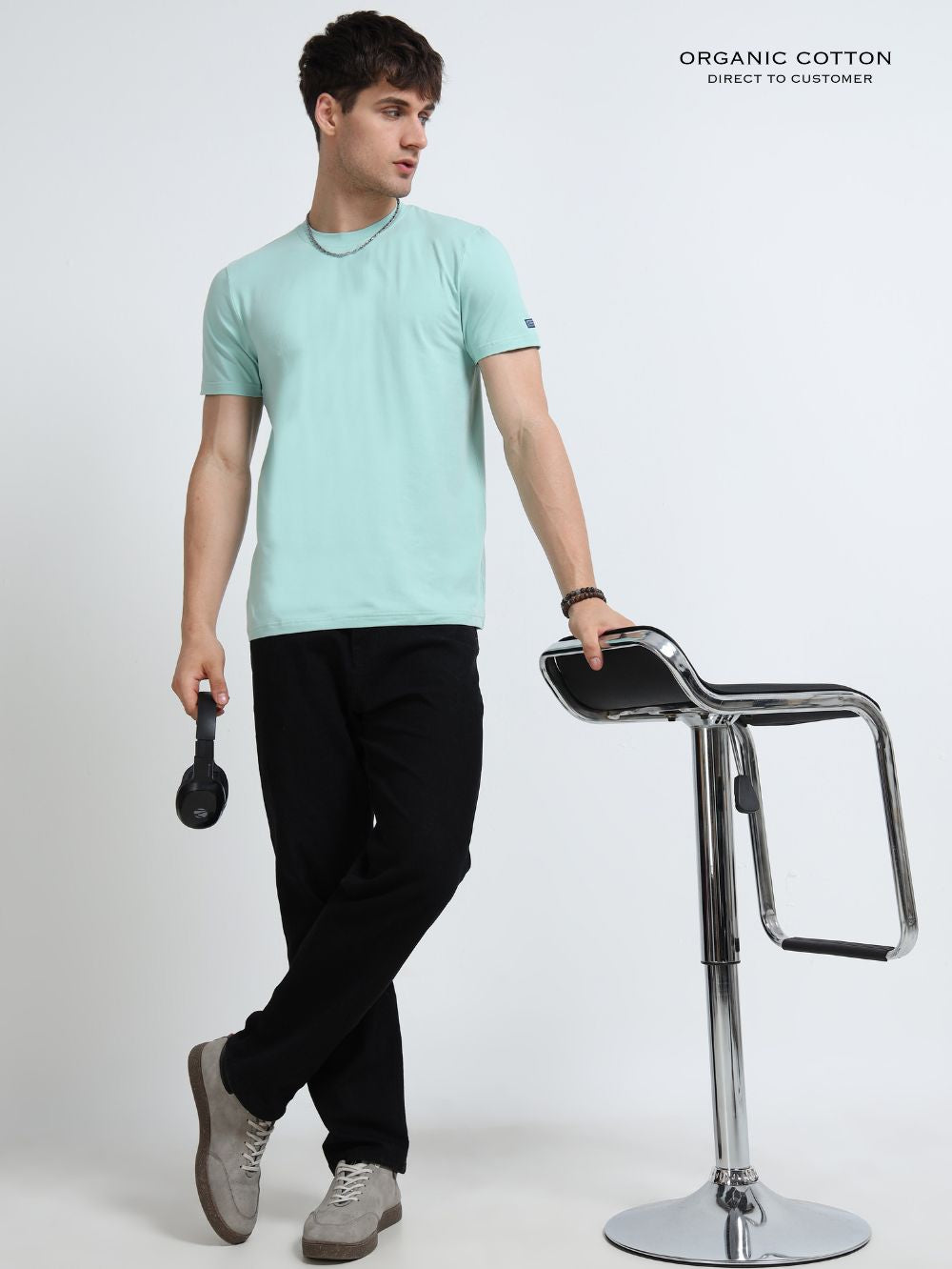 Organic Cotton Round Neck T-Shirt for Men