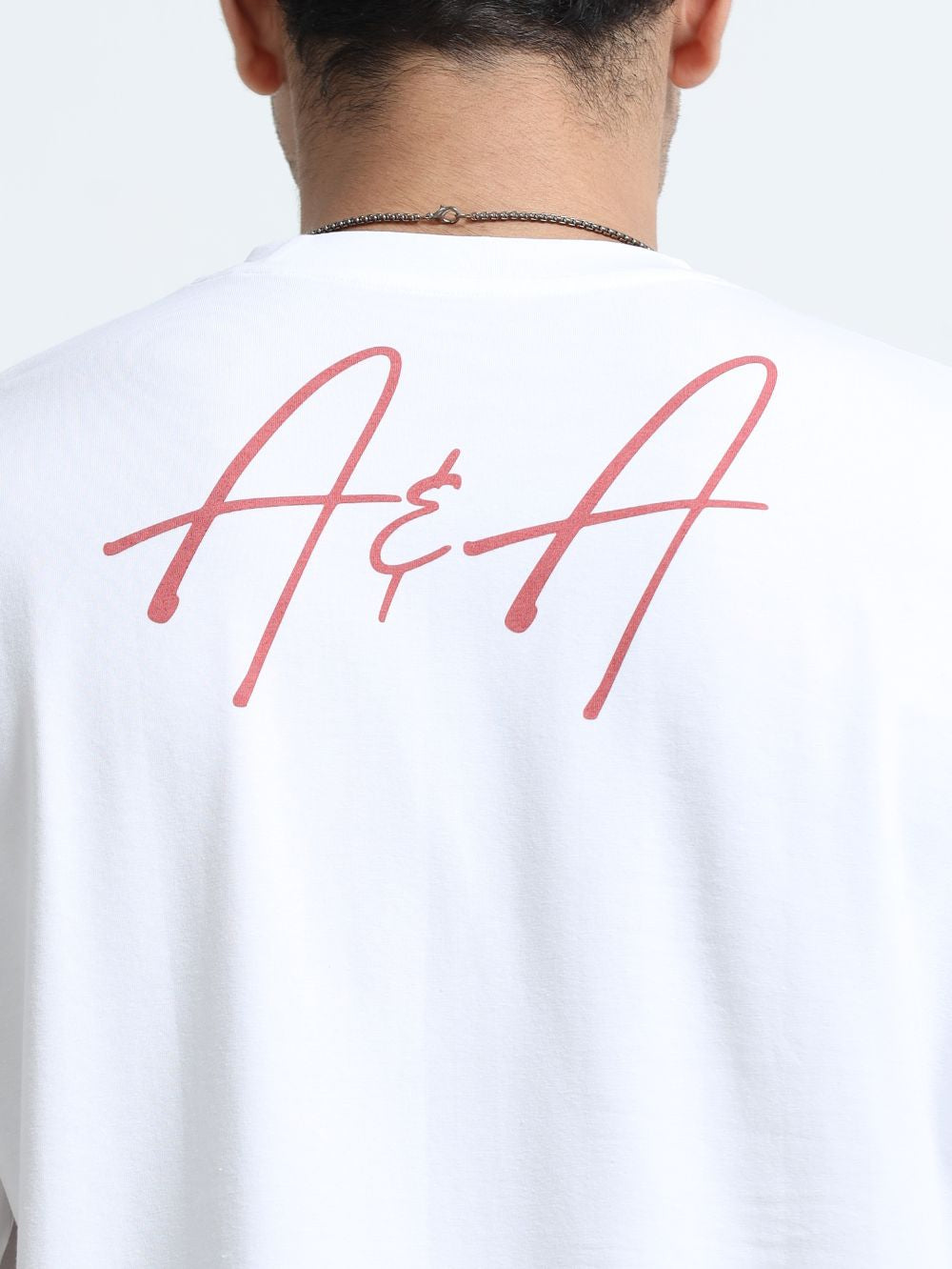 Streetline Organic Cotton Oversized Printed Tee for Men's – White