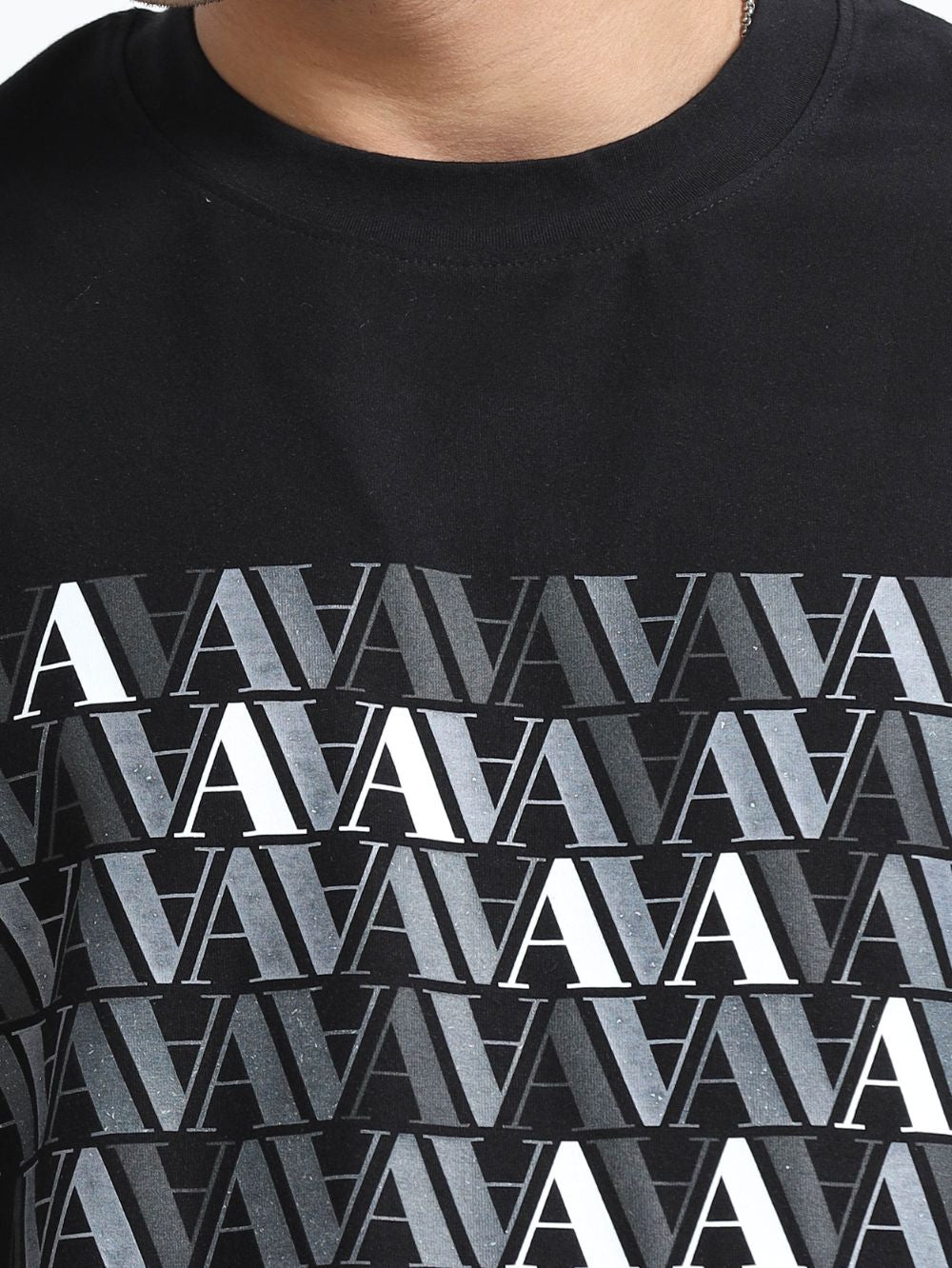 Modern Terrain Organic Cotton Oversized Printed Tee for Men's – Black