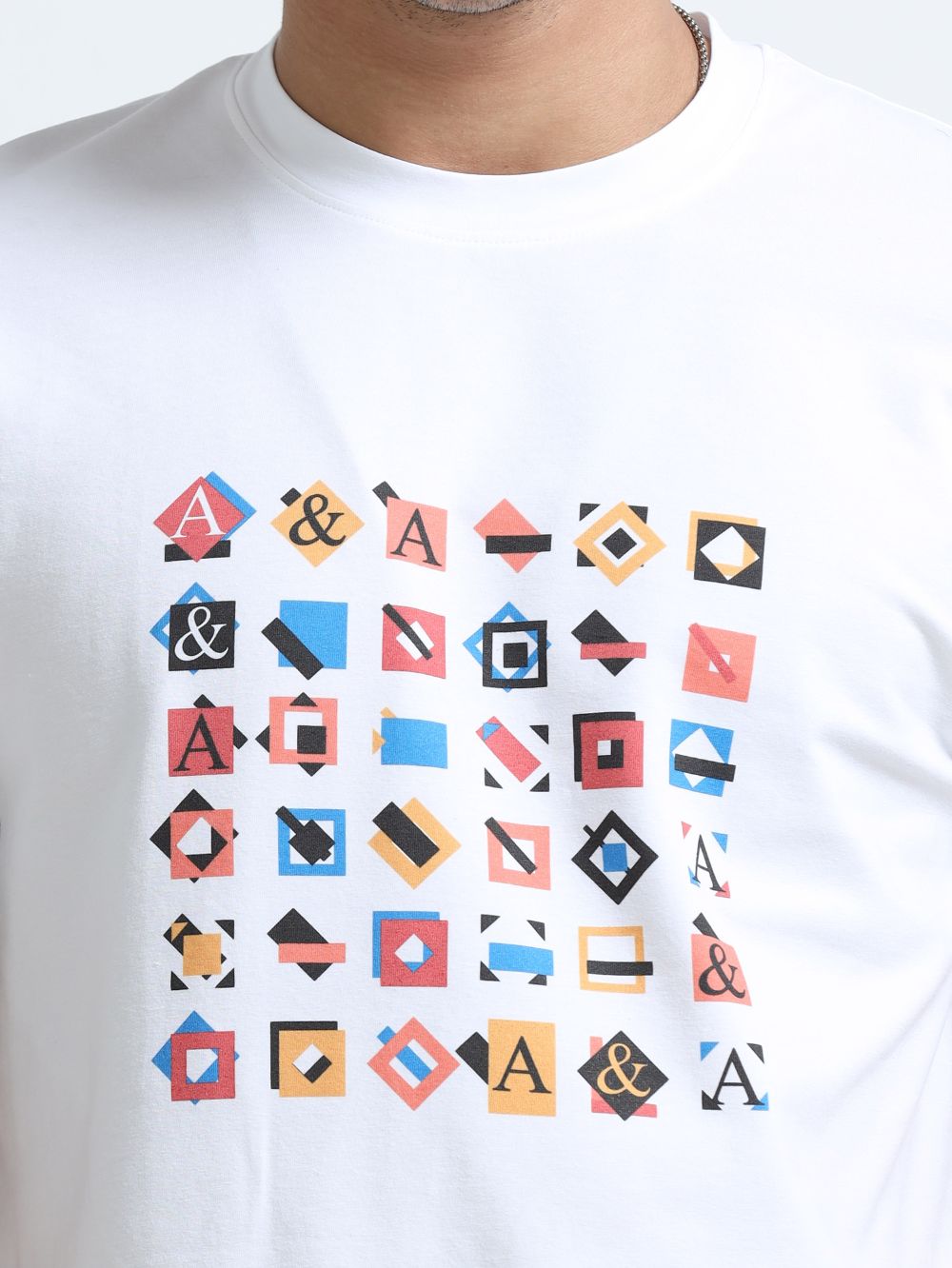 Cloud Drift Organic Cotton Printed T-Shirt for Men's – White