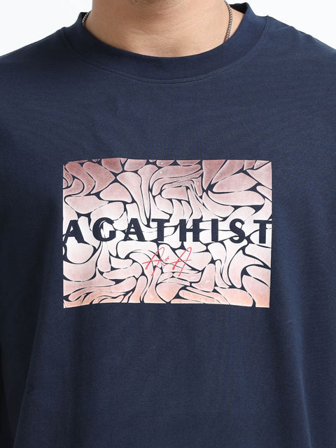 Deep Ocean Organic Cotton Printed T-Shirt for Men's – Navy