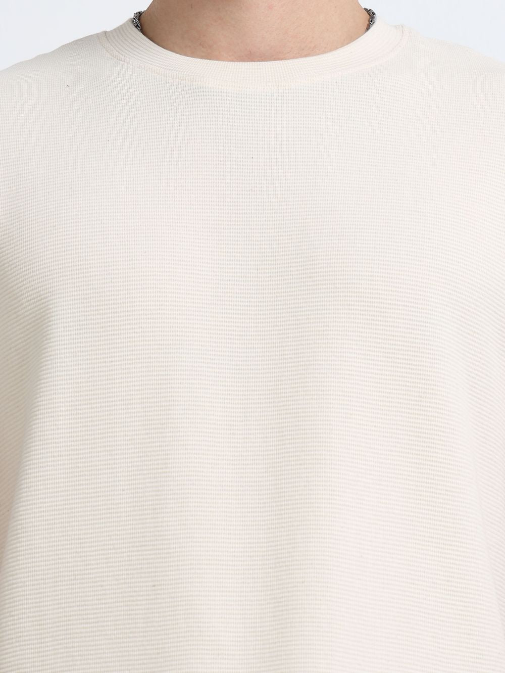 Organic Cotton Waffle Round Neck T-Shirt for Mens