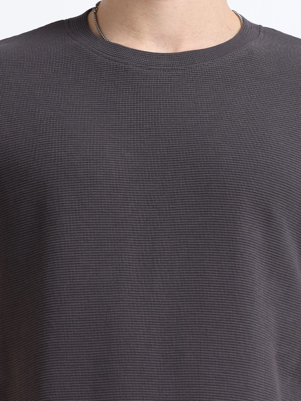 Organic Cotton Waffle Round Neck T-Shirt for Mens