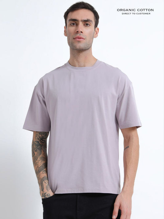 Gull Gray Organic Cotton Oversized Tee for Men