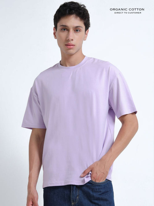 Orchid Petal Organic Cotton Oversized Tee for Men