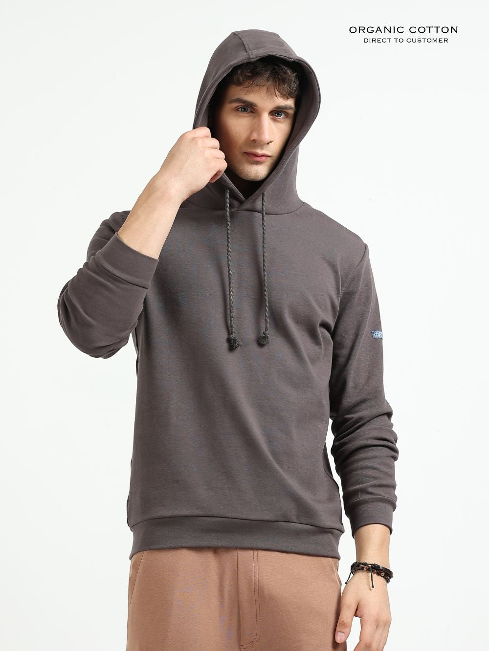 Dark Grey Essential Comfort Organic Cotton Mens Hoodie