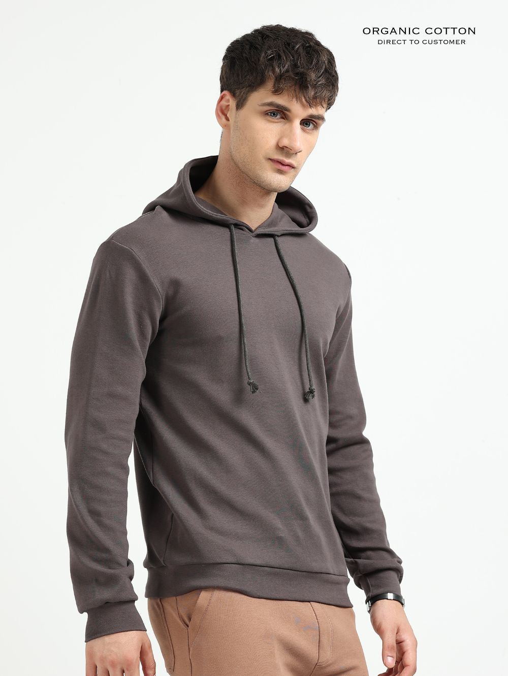 Dark Grey Essential Comfort Organic Cotton Mens Hoodie