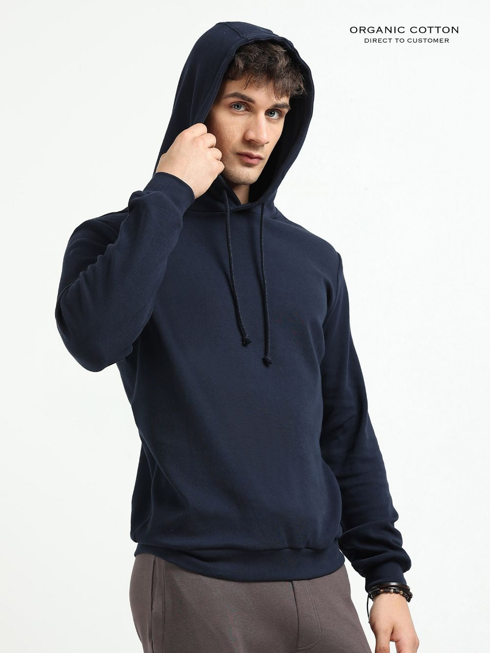 Navy Essential Comfort Organic Cotton Mens Hoodie
