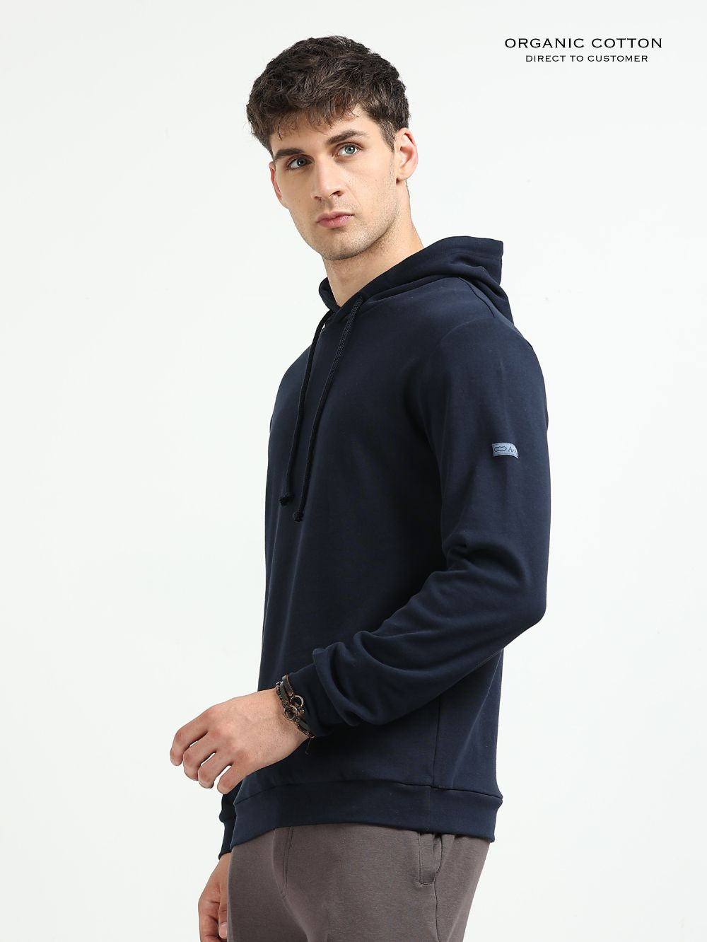 Navy Essential Comfort Organic Cotton Mens Hoodie