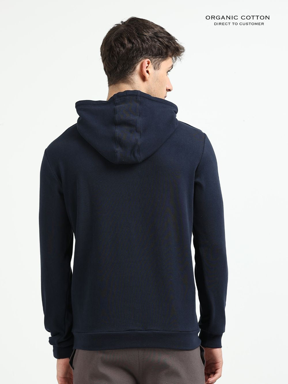 Navy Essential Comfort Organic Cotton Mens Hoodie