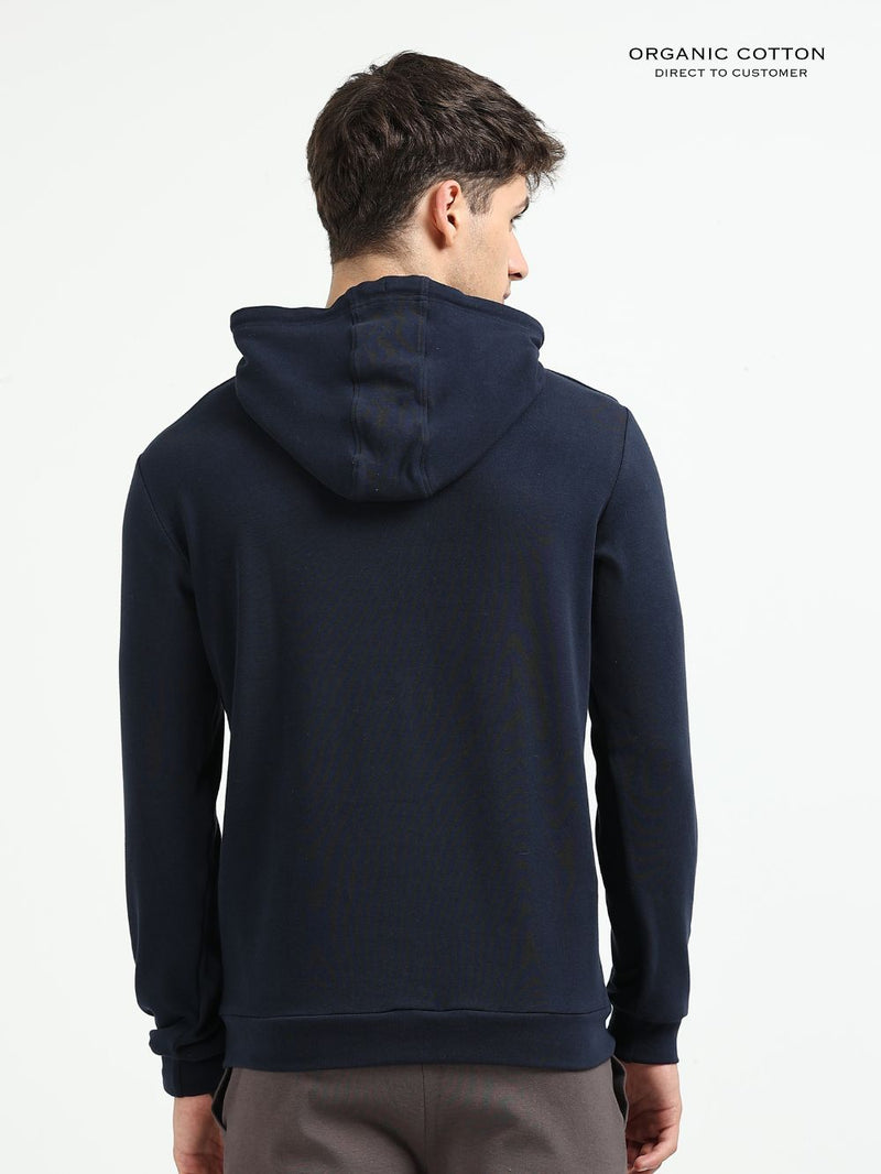 Navy Essential Comfort Organic Cotton Mens Hoodie