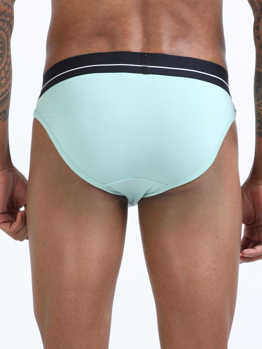 Canary Green and Aqua Organic Cotton Bikini Brief With Outer Elastic Waistband - Pack of 2