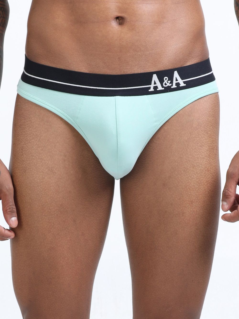 Canary Green and Aqua Organic Cotton Bikini Brief With Outer Elastic Waistband - Pack of 2