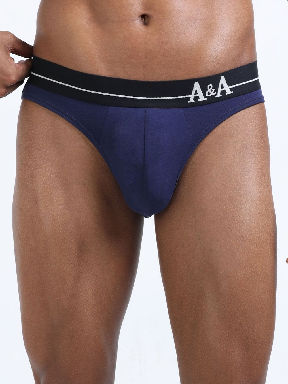 Medieval Blue and Light Blue Organic Cotton Bikini Brief With Outer Elastic Waistband - Pack of 2